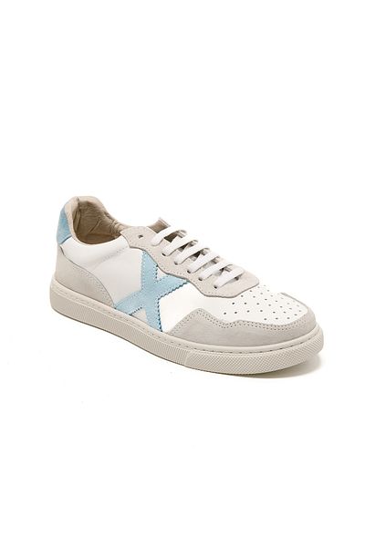 John May Tenis pentru femei / fete - piele albă albastru lapte - casual RC-25Y-006-M44 John May