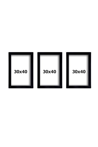 yeditepe hayat 3 PCS 30X40 FRAME BLACK MDF MULTIPLE PHOTO FRAME