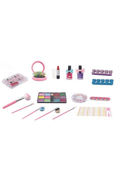 TİME Girls Makeup Set Adorable Cosmetic Bag with Assorted Washable Makeup | 22-Piece Kit