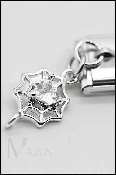 MAZEN 1 Piece Spider Web Hanging Italian Steel Bracelet Charm