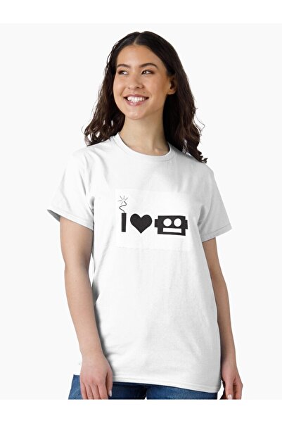 RawNox تي شيرت روبوت أبيض فضفاض للجنسين