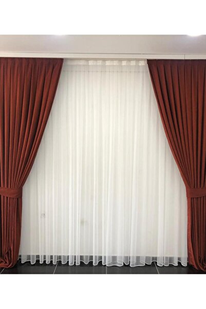 FİBELA PERDE BEYAZ RENK 1/2 PİLELİ PİNTERST TARZI DÜZ TÜL PERDE, ÜTÜ İSTEMEZ ...