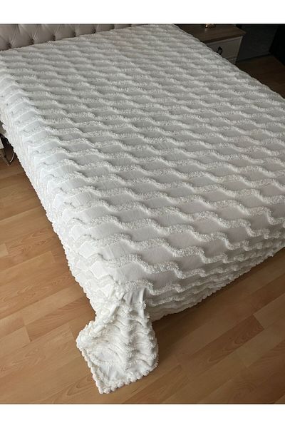 Zeren Home Cotton Bedspread - Double with 240 X 260 Bar Details