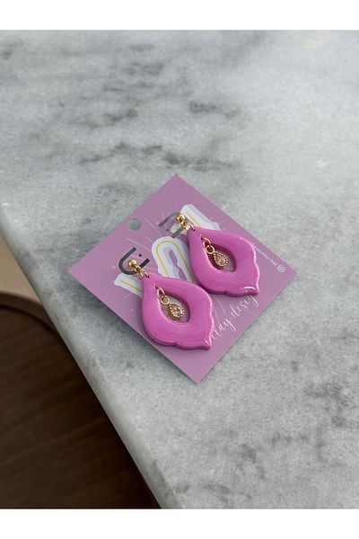 YAKA ART Handmade Special Design Stone Polymer Earrings