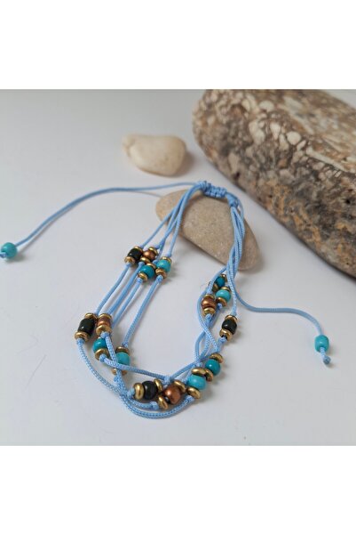 azra takı tasarım Handmade Blue and Colorful Anklet