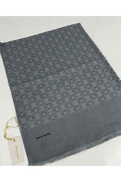 Pierre Cardin Elegans Monogram Shawl-75 X 190- 090700 -971 Gray