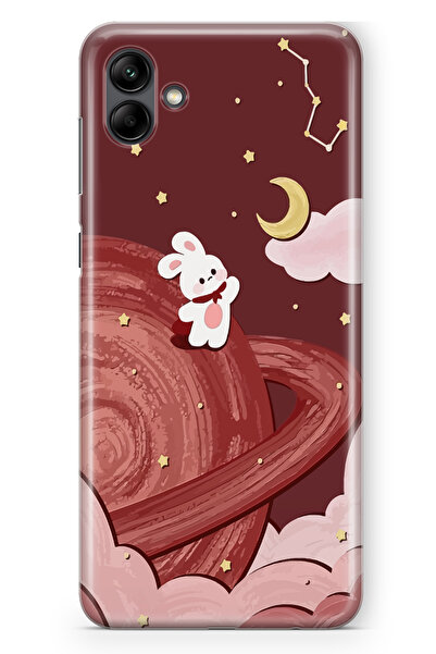 moonset Samsung Galaxy A06 Uyumlu Sevimli Tavşan Tasarımlı Baskılı Şeffaf Tel...