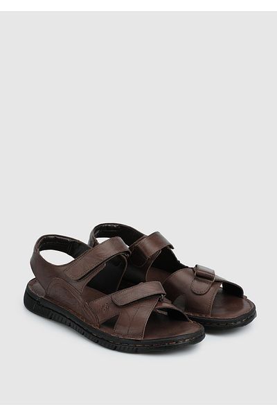 Eclipse Brown Leather Men's Comfort Sandals