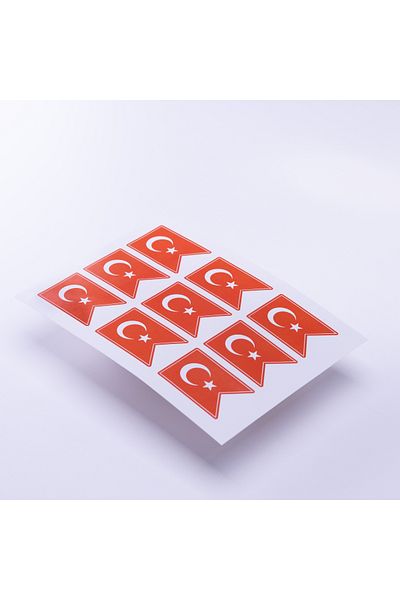 Sticksy Turkish Flag Pennant Themed Sticker, A5 2 Pieces