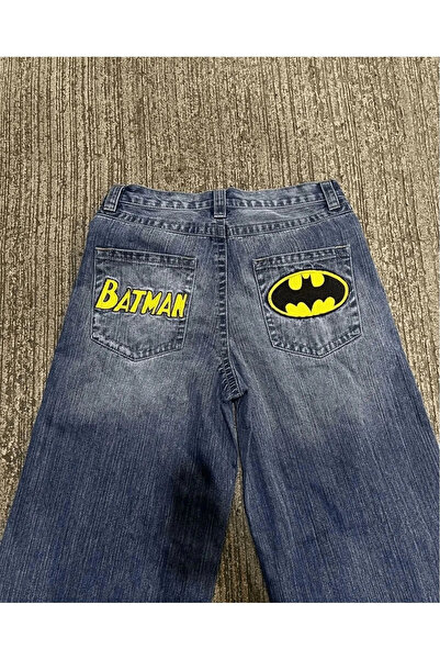 Bravebell Spider-Man & Batman Detail Baggy Washable Jean