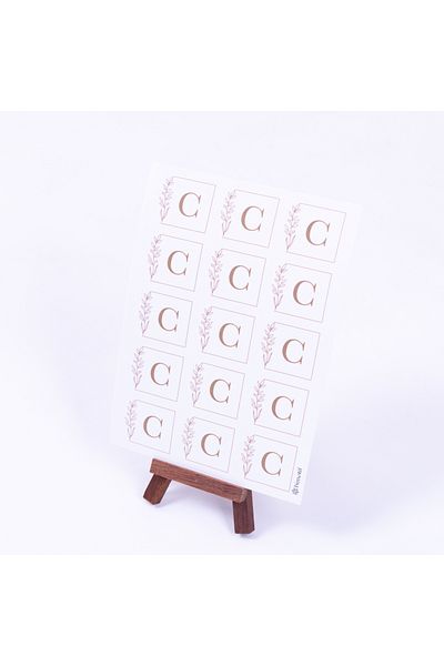 Sticksy Wedding, Wedding Alphabet Letter Set, Letter C, 3.5 cm 30 pieces