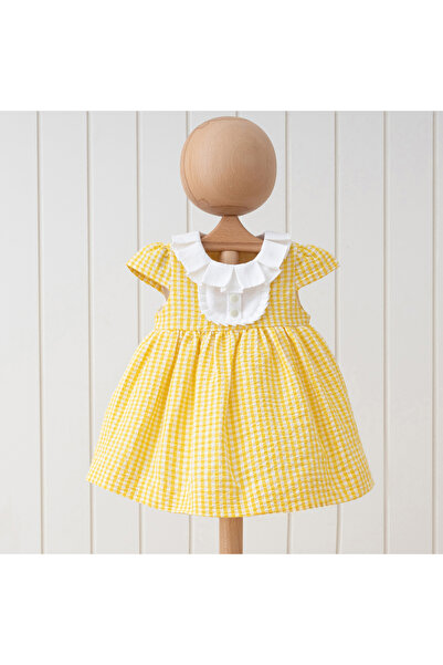 Butik Kız Bebek Askılı Astarlı Fermuarlı Elbise