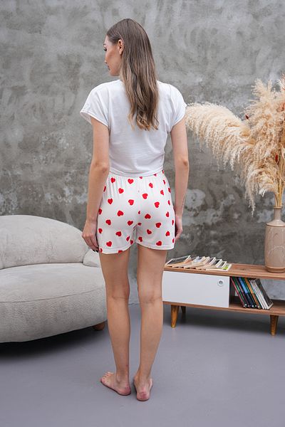 Arvin Pijama Heart Printed Supersoft Milans Shorts