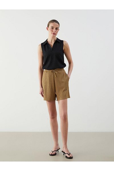 LC Waikiki Lcwaikiki Classic Elastic Waist Textured Women Shorts