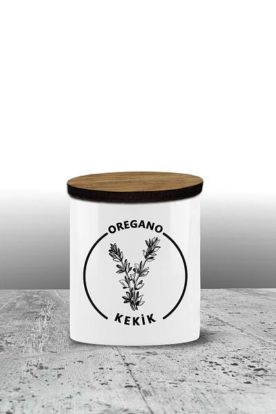 yeditepe hayat Thyme Storage Container - Ceramic Storage Container - Spice Rack - 300ml Storage Container