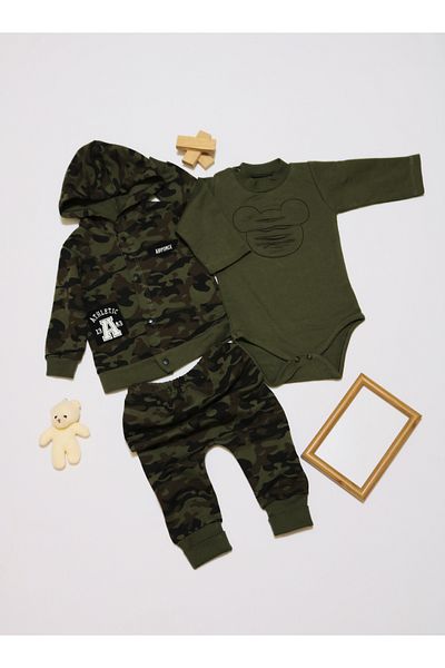 Pırlanta baby Mini Commando Set - 3 Piece Baby Set with Hood