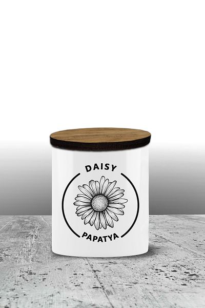 yeditepe hayat Daisy Storage Container - Ceramic Storage Container - Spice Rack - 300ml Storage Container