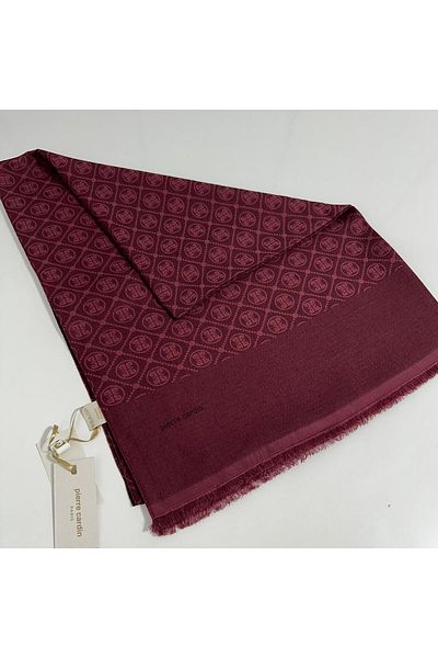 Pierre Cardin Σάλι Elegans Monogram-75 X 190-090700-942 Dark Claret Red