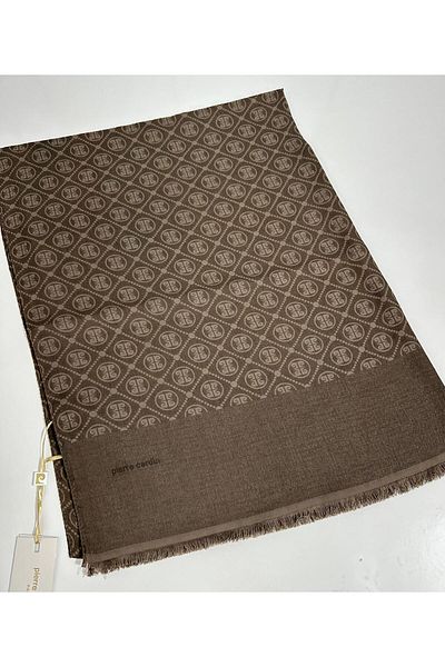 Pierre Cardin Σάλι Elegans Monogram-75 X 190-090700-932 Καφέ