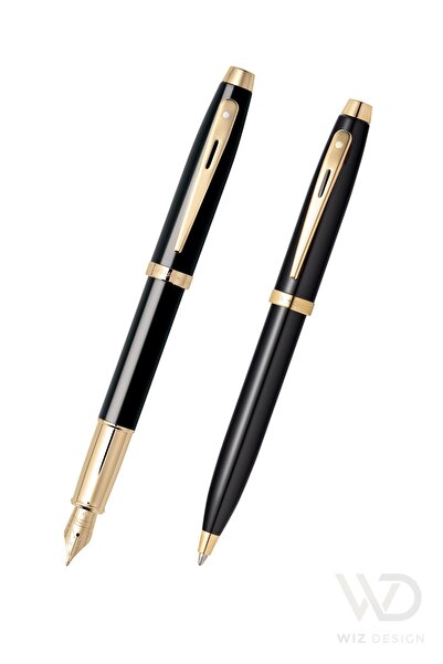Sheaffer قلم حبر سائل من سلسلة WizDesign 100 + قلم حبر جاف أسود لامع مع علبة هدايا خاصة