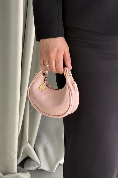 LEONAS Detailed Miusa Pink Women's Hand and Shoulder Bag