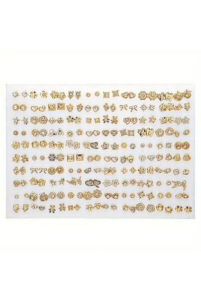 MRK 200Pcs 100 Pairs Mixed Minimal Gold Earrings