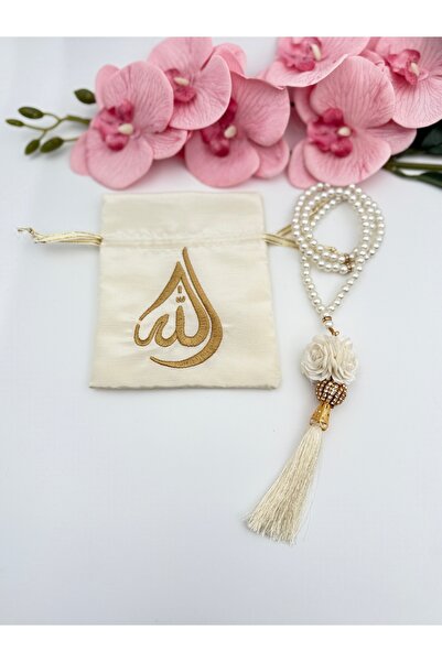 Uğurlu Hac حقيبة مطرزة ديسكو روز لؤلؤة مسبحة صندوق هدية