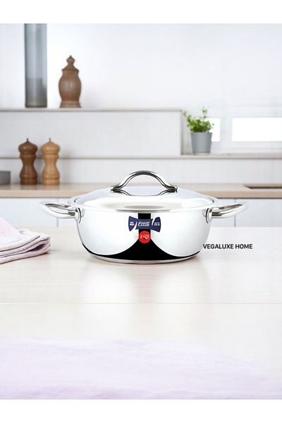 FMS Luxury 32 cm 9.7 Liter Steel Flat Pot - 2005
