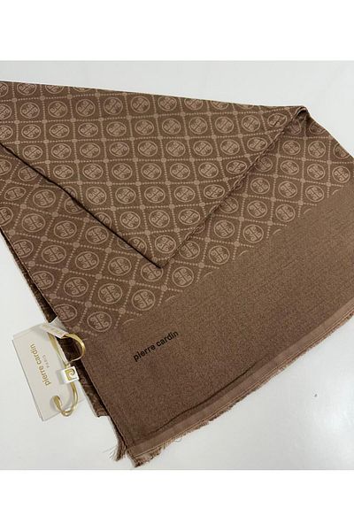 Pierre Cardin Σάλι Elegans Monogram-75 X 190-090700-931 Ανοιχτό καφέ