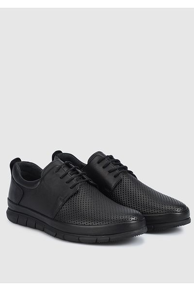 Eclipse Men's Black Leather Shoes