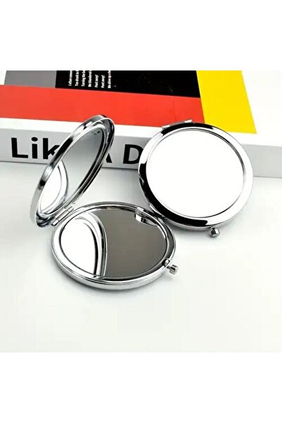 mutlu adım 10 Adet 7cm Metal Kapaklı Minik El Aynası Gümüş Renk