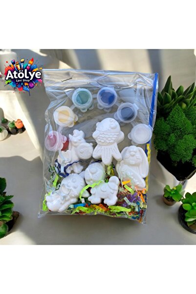 Atölye ATÖLYE LAVİ SHOP Hayvanlar Alemi Paket Taş Boyama Seti Yetişkin Çocuk ...