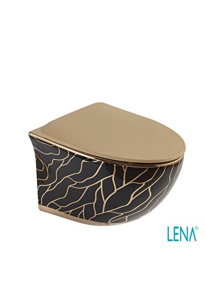 LENA ASMA KLOZET KAPAK DAHİL ET-SİYAH-ALTIN