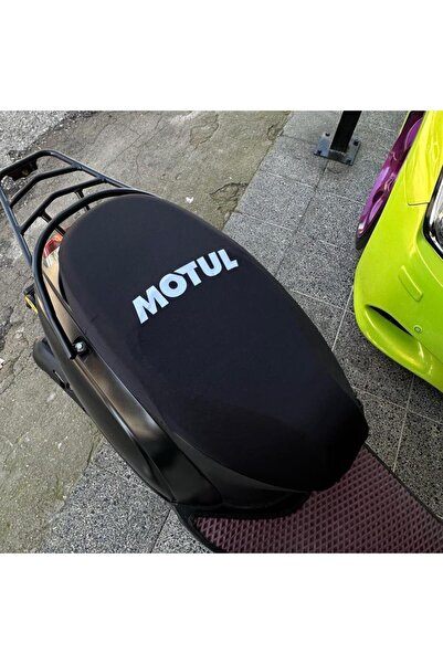 CEBECİOTO MOTUL BLACK AND WHITE PATTERNED COMBED COTTON MOTORCYCLE COVER -MOT...