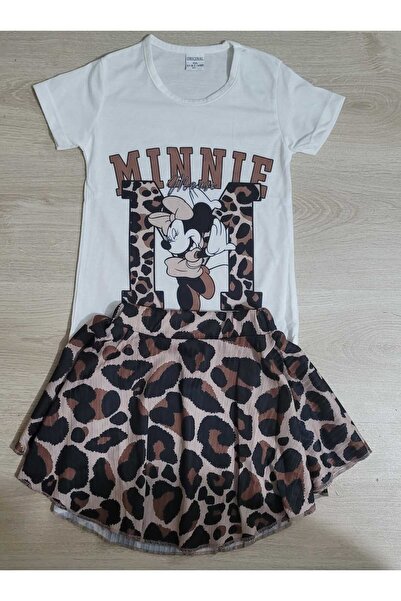DerinHome Minnie Mouse Štampano set majice i suknje za devojčice