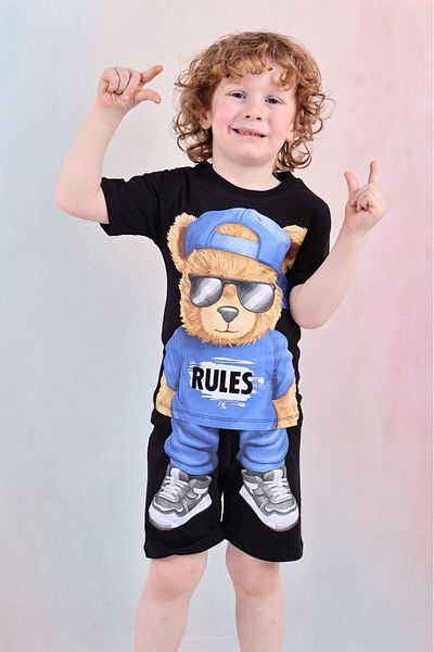 LİLLYPİCCA Boy's Teddy Bear Patterned Shorts Set