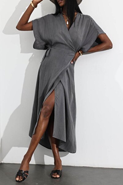 Suziş Two-Breasted Modal Two-Breasted Lace up Dress 4S247