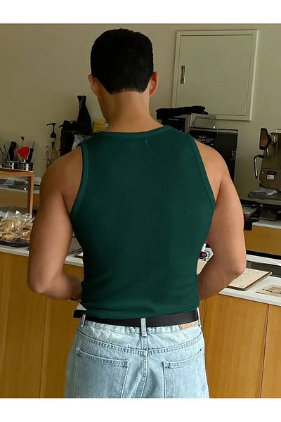 khalif Men's Camisole Fabric Twill Undershirt