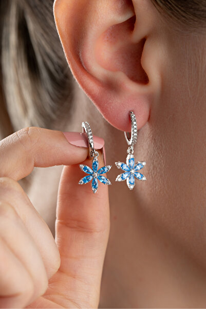 Silvano Jewelry 925 Ayar Gümüş Lotus Çiçeği Küpe