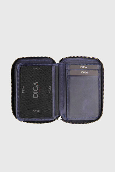 DİGA 796 DG.24 LACİVERT MİNİ GERÇEK DERİ CRAZY CRAZY CÜZDAN
