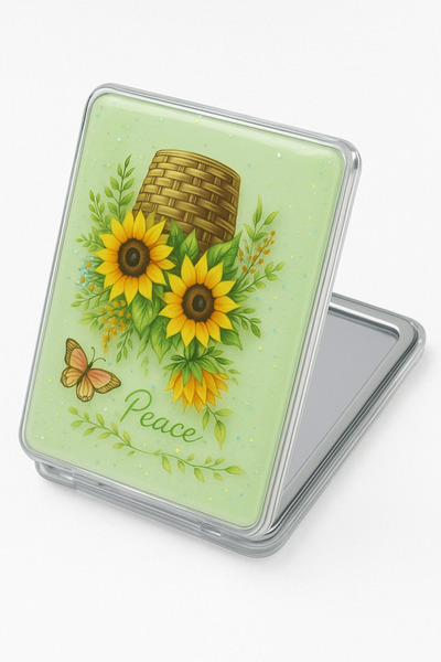 MakeWell Büyüteçli Çift Taraflı Simli Dikdörtgen Çiçek Tasarımlı Simli Akışka...