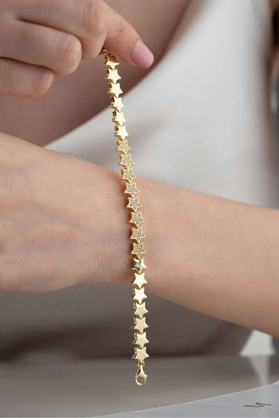 Silvano Jewelry 925 Ayar Gümüş Yıldız Model Bileklik
