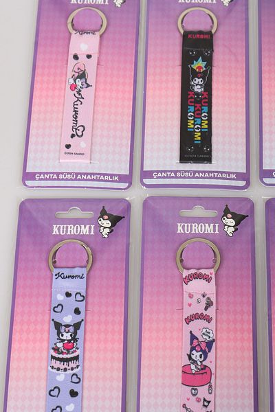kuromi سلسلة مفاتيح مزخرفة بحقيبة من قطعتين من SEASON KUROMI مع ترخيص DEKOMUS