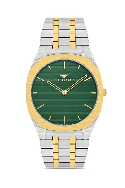 FERRO Sarı ve Gümüş Çelik Kordon Erkek Kol Saati FM43004A-D10