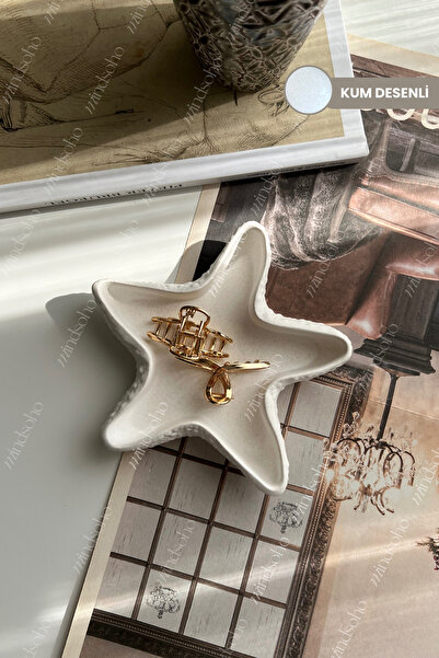 mindsoho Vernikli(Wax) Deniz Yıldızı Görünümlü Dekoratif Tabak, Takı Tabağı