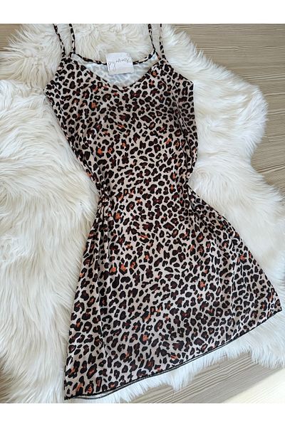 Pijamacs Rochie de noapte cu model leopard