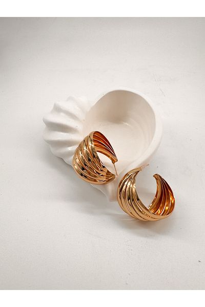 ZuTrenD Women Gold Gold Clams Large Size Bijuteria Steel Uncertain Style Trend Style Earrings