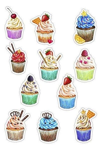 Buki'nin Atölyesi Autocolant Cupcake Telefon Laptop Notebook Tabletă Agendă S...