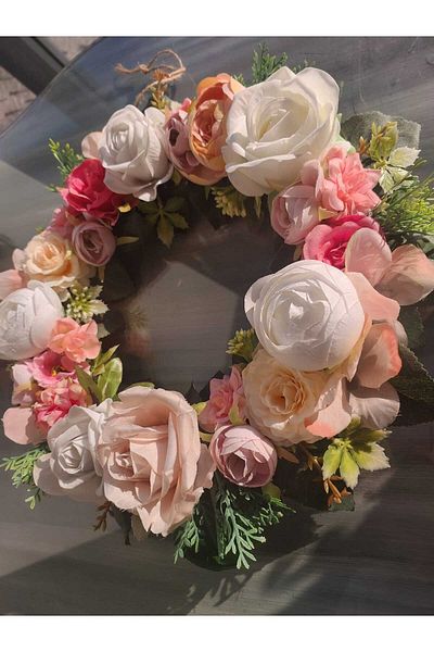 lolipophobi Rose Themed Full Lap Kpi Ornament 30 Cm, Home Decor. Wreath