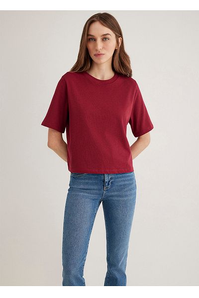 Mavi tricou de bază pentru femei, 100% bumbac